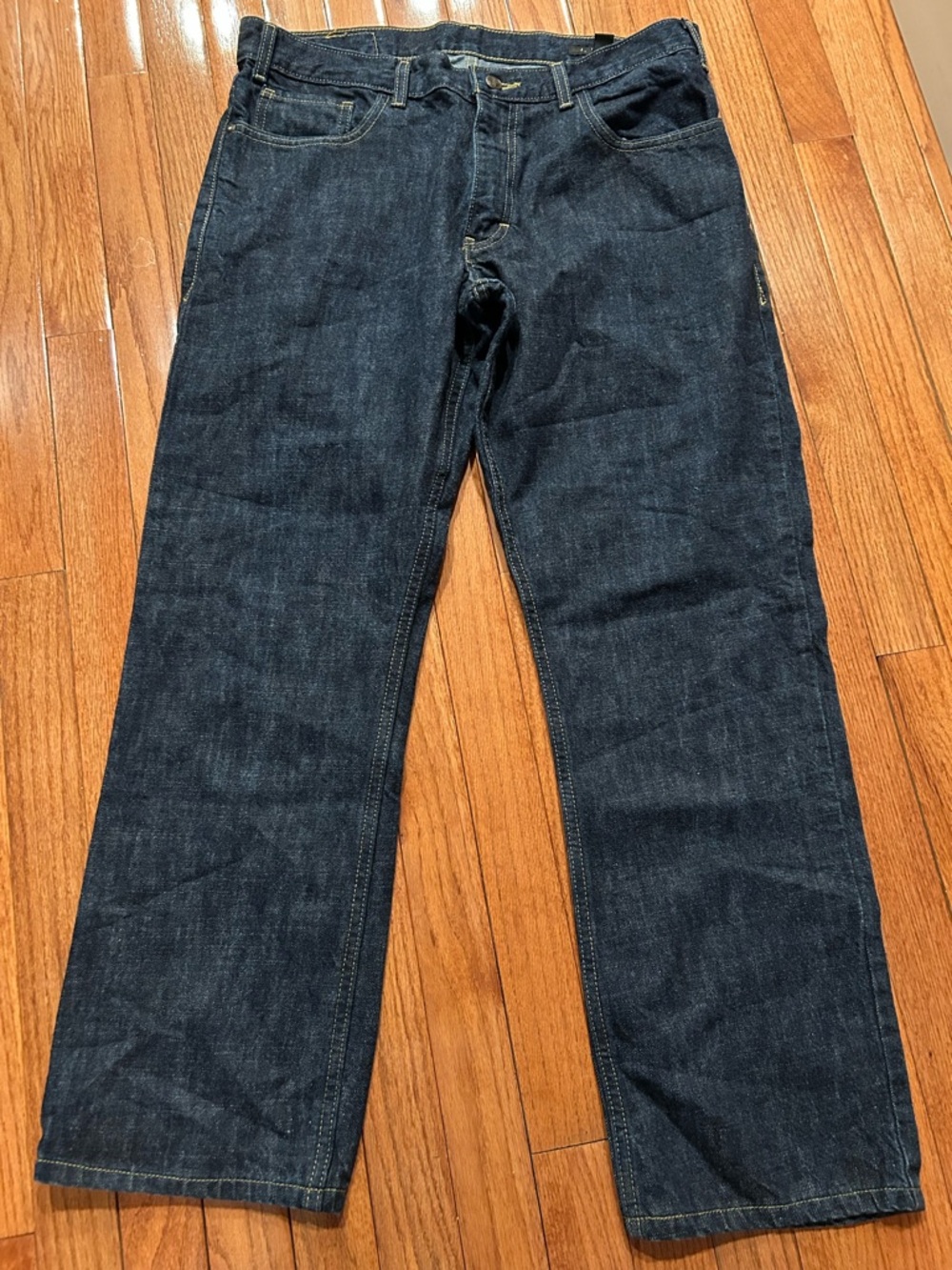 jf j.ferrar Men's Dark Indigo Straight Jeans, Size 36 x 30